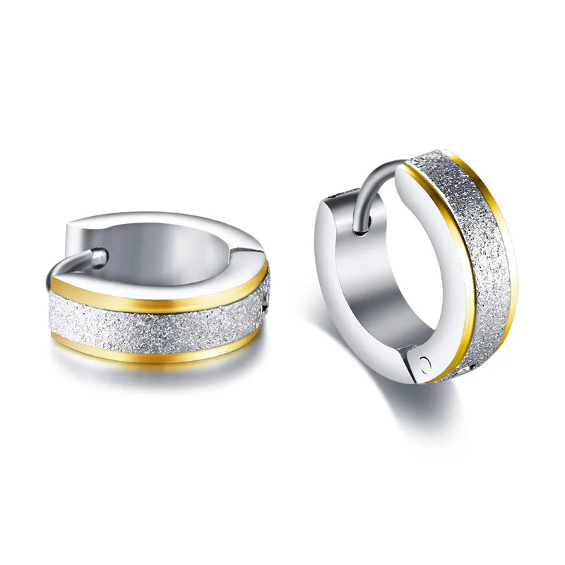 VNOX Cute Hoop Earrings for Men Punk Stainless Steel Huggie Small Earrings 4 Color