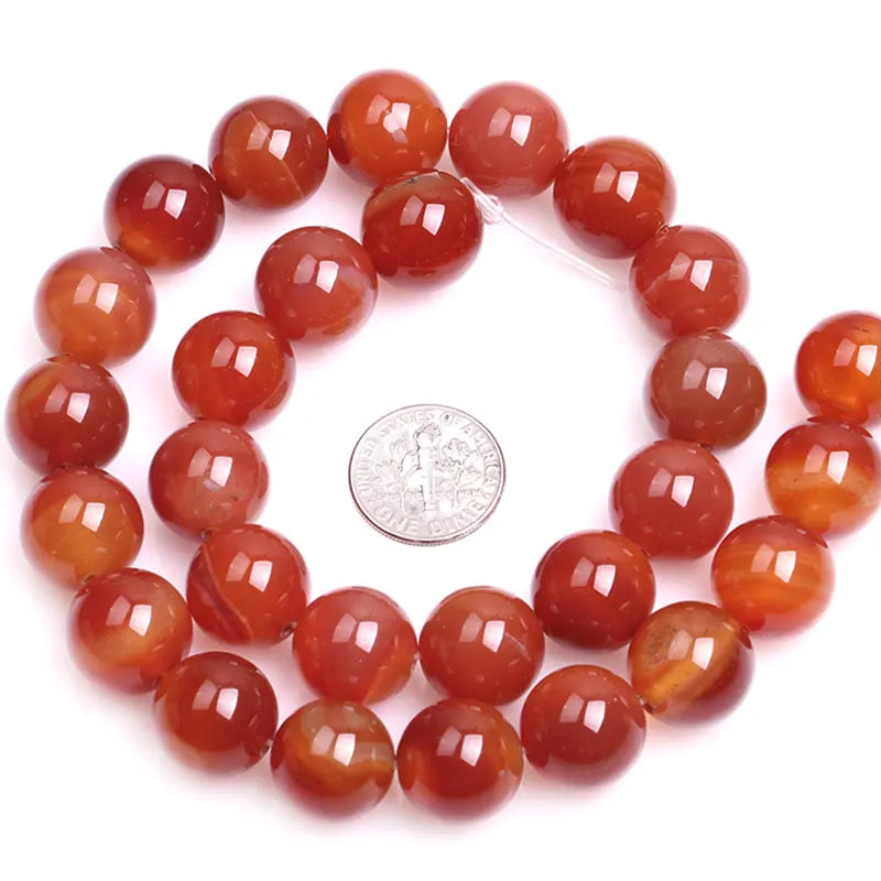 Natural Red Carnelian Round Beads For Jewelry Making Strand 15inch Loose DIY Bracelet Necklace 6mm 8mm 10mm