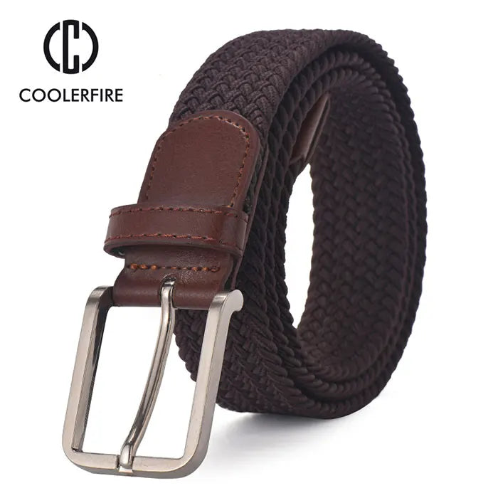 Men Women Casual Knitted Belt Woven Canvas Elastic Expandable Braided Stretch Belts Plain Webbing strap