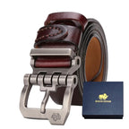 BISON DENIM Genuine Leather Belt For Men Gift Designer Jeans Belts Men's High Quality Cowskin Personality Buckle Vintage N71223