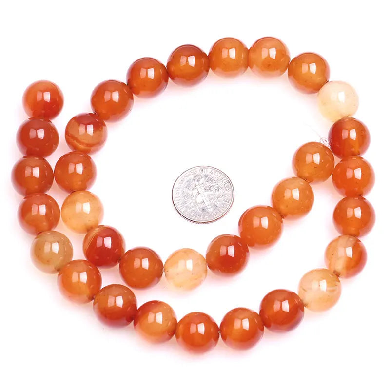Natural Red Carnelian Round Beads For Jewelry Making Strand 15inch Loose DIY Bracelet Necklace 6mm 8mm 10mm