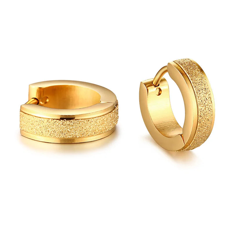 VNOX Cute Hoop Earrings for Men Punk Stainless Steel Huggie Small Earrings 4 Color