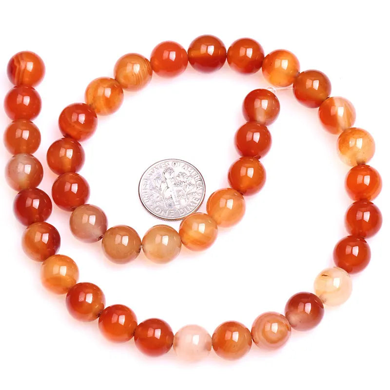 Natural Red Carnelian Round Beads For Jewelry Making Strand 15inch Loose DIY Bracelet Necklace 6mm 8mm 10mm