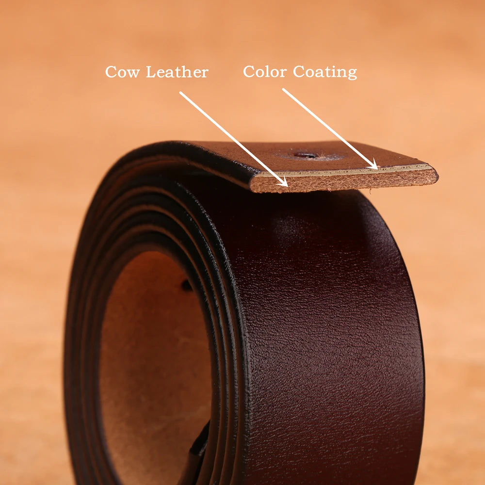 BISON DENIM Genuine Leather Belt For Men Gift Designer Jeans Belts Men's High Quality Cowskin Personality Buckle Vintage N71223
