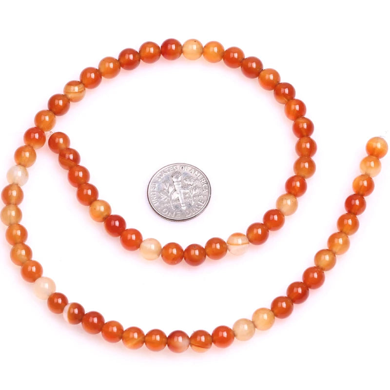 Natural Red Carnelian Round Beads For Jewelry Making Strand 15inch Loose DIY Bracelet Necklace 6mm 8mm 10mm