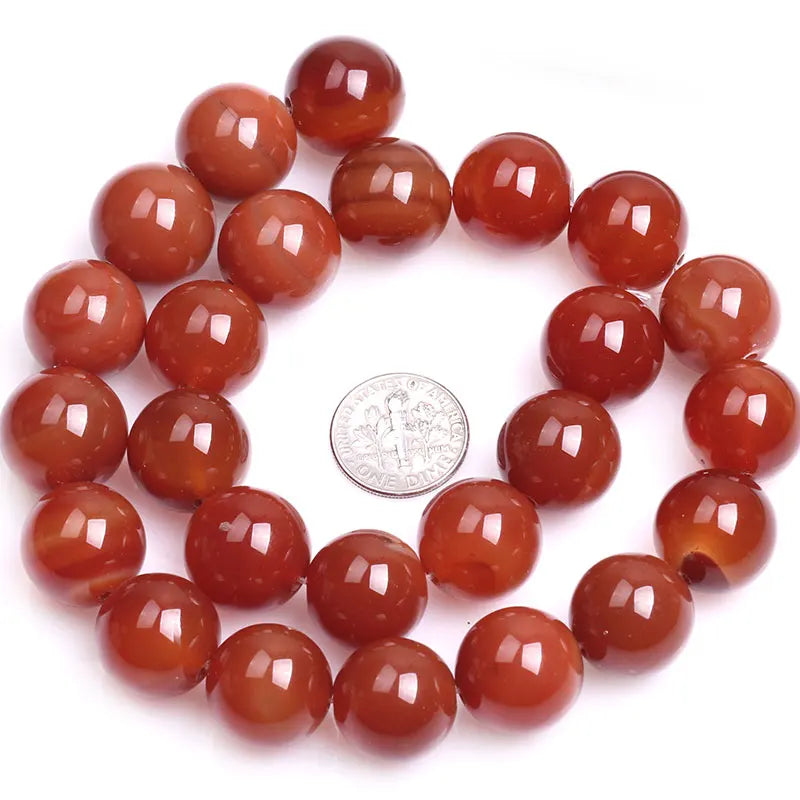 Natural Red Carnelian Round Beads For Jewelry Making Strand 15inch Loose DIY Bracelet Necklace 6mm 8mm 10mm
