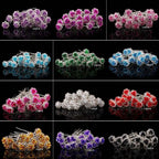 20PCs/Lot Women Bridal Wedding Crystal Diamante Flower Rose Hairpin Clip Barrettes Sticks Hair Braider Styling Tools Accessories