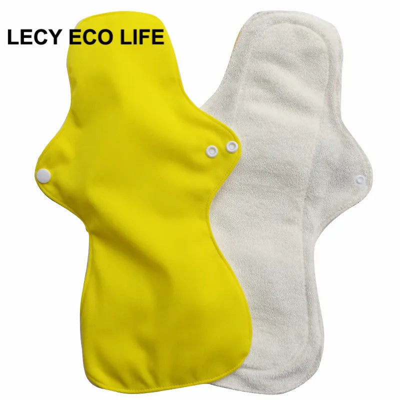 Reusable Menstrual Pads for Women, Heavy Flow, Bamboo Washable Sanitary Napkins, Printed Night Use, Breathable, 1Pc Size 13"