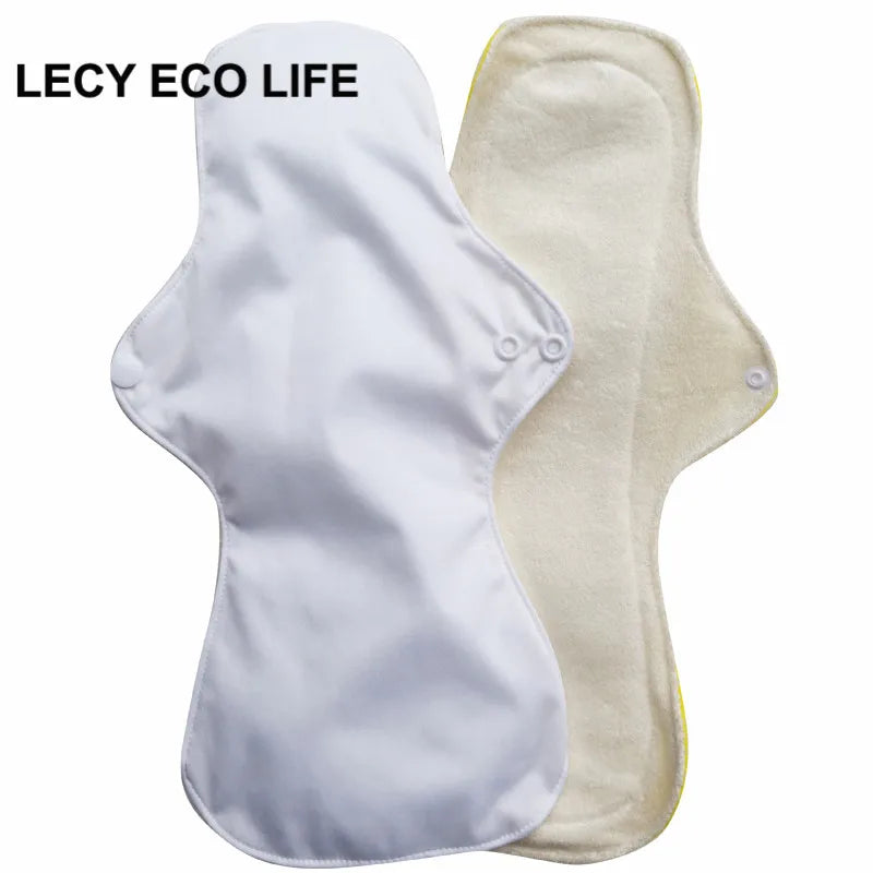 Reusable Menstrual Pads for Women, Heavy Flow, Bamboo Washable Sanitary Napkins, Printed Night Use, Breathable, 1Pc Size 13"