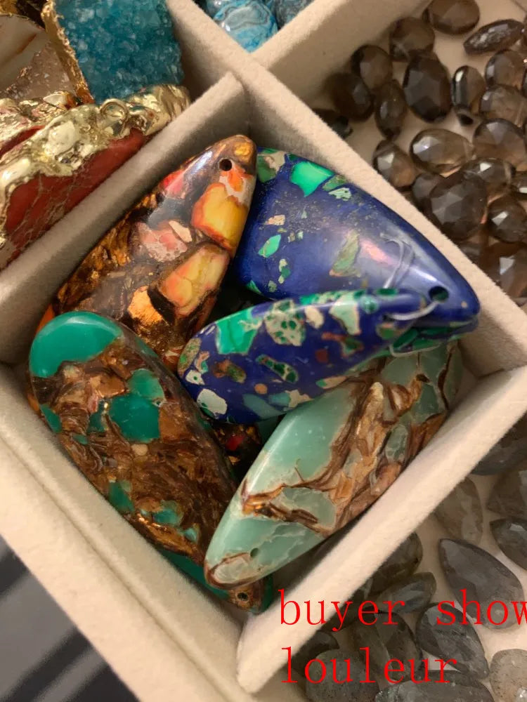 10 Colors Imperial Natural Stone Earrings Big Waterdrop Charms For Women Necklace Pendants Handmade Diy Jewelry Making DIY Jewel