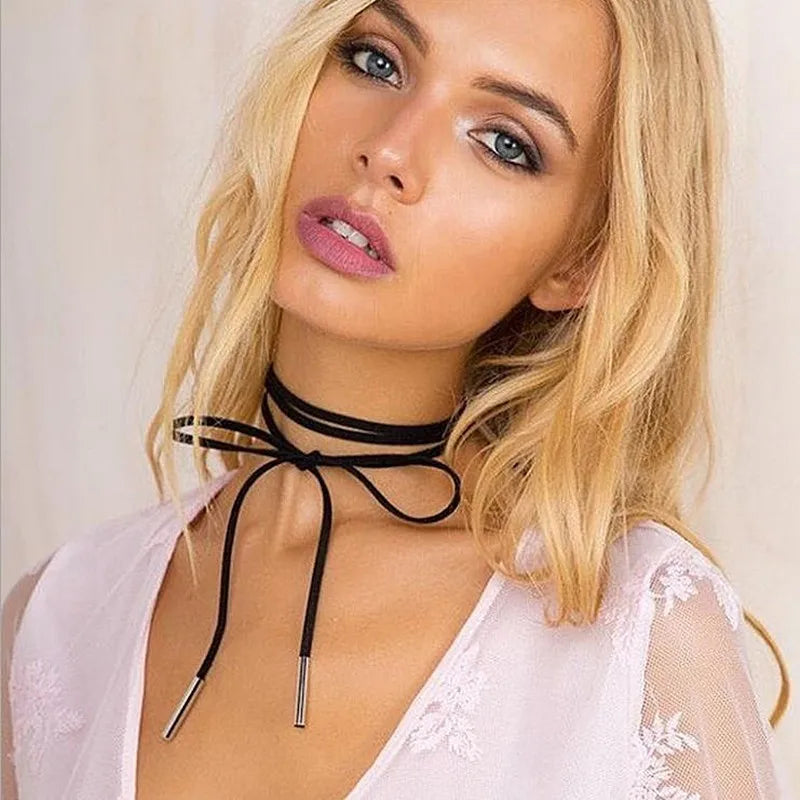 Wholesale New Styles Bijoux Love Vintage Triangle Geometry Tattoo Waterdrop Clavicle Choker Necklace For Women Chain Jewelry