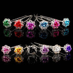20PCs/Lot Women Bridal Wedding Crystal Diamante Flower Rose Hairpin Clip Barrettes Sticks Hair Braider Styling Tools Accessories
