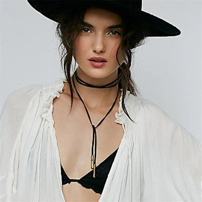 Wholesale New Styles Bijoux Love Vintage Triangle Geometry Tattoo Waterdrop Clavicle Choker Necklace For Women Chain Jewelry