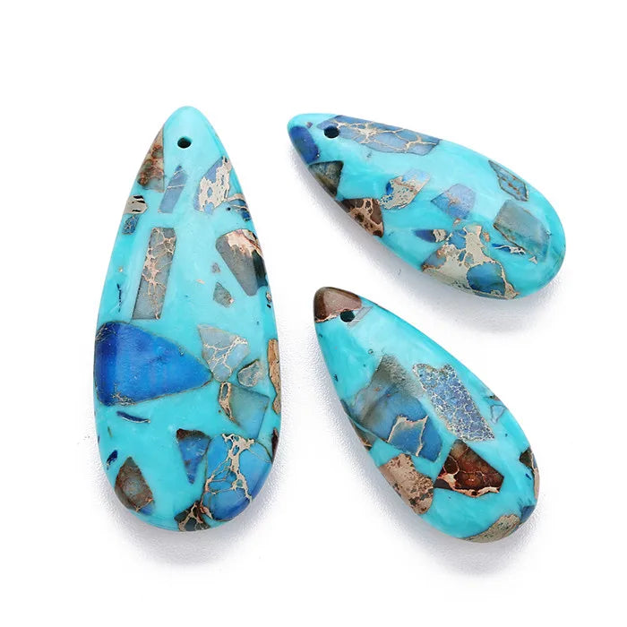 10 Colors Imperial Natural Stone Earrings Big Waterdrop Charms For Women Necklace Pendants Handmade Diy Jewelry Making DIY Jewel