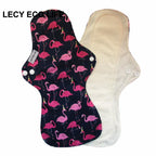 Reusable Menstrual Pads for Women, Heavy Flow, Bamboo Washable Sanitary Napkins, Printed Night Use, Breathable, 1Pc Size 13"
