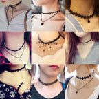 Wholesale New Styles Bijoux Love Vintage Triangle Geometry Tattoo Waterdrop Clavicle Choker Necklace For Women Chain Jewelry