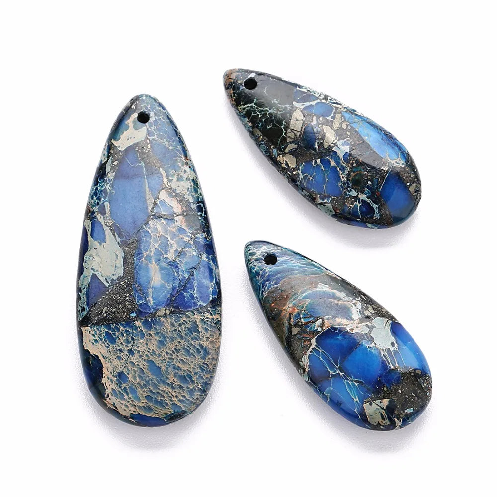 10 Colors Imperial Natural Stone Earrings Big Waterdrop Charms For Women Necklace Pendants Handmade Diy Jewelry Making DIY Jewel