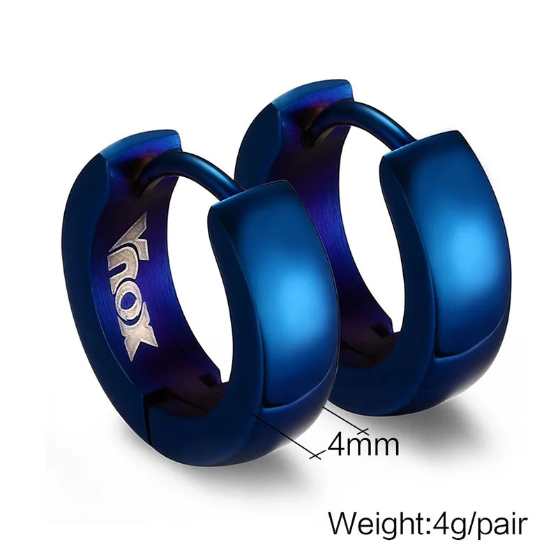 VNOX Cute Hoop Earrings for Men Punk Stainless Steel Huggie Small Earrings 4 Color