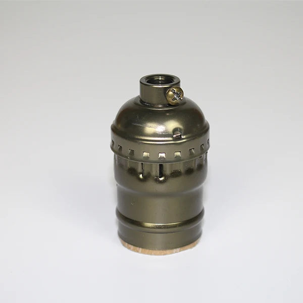Vintage E27 Aluminum Retro Antique Lamp Base Holder Screw Aluminum Shell Bulb Light Screw Socket 3 Colors with Switch 110V/220V