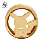 KUBOOZ Stainless Steel Ear Plugs Body Piercing Screw Tunnels Stretchers Cute Fashion Jewelry Earrings Expander For Gift 2PCS 0G