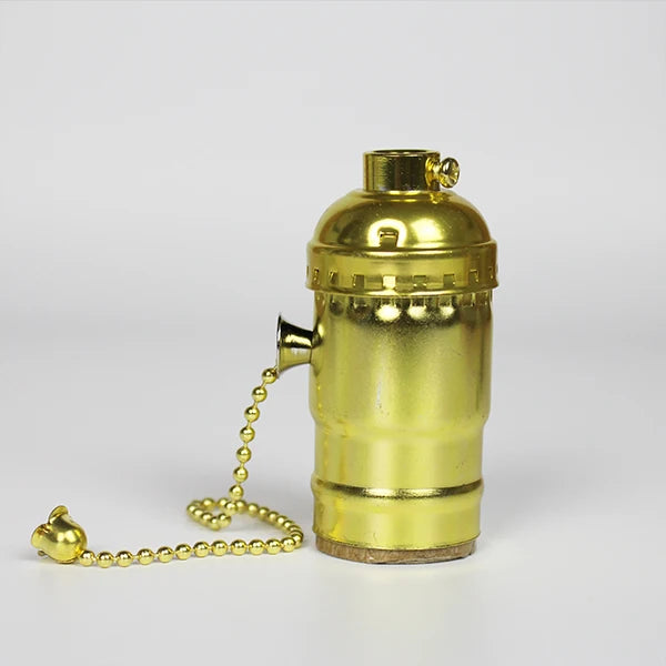 Vintage E27 Aluminum Retro Antique Lamp Base Holder Screw Aluminum Shell Bulb Light Screw Socket 3 Colors with Switch 110V/220V