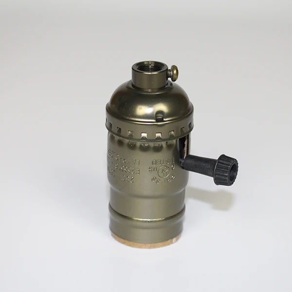 Vintage E27 Aluminum Retro Antique Lamp Base Holder Screw Aluminum Shell Bulb Light Screw Socket 3 Colors with Switch 110V/220V