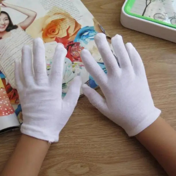 2 pairs children's white cotton gloves boy and girl white dancing glove kids white etiquette gloves R263