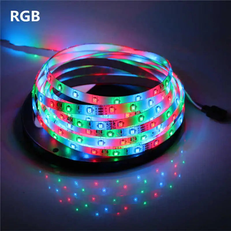 2835 SMD led strip light DC12V 5M 300LEDs flexible ribbon tape lighting White Warm white Red Green Blue Yellow Pink RGB