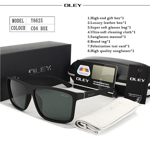 OLEY-Polarized Sunglasses for Men, Retro Square Sun Glasses, Unisex Driving Goggles, Brand Designer, Y6625