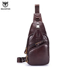 BULLCAPTAIN 2024 Genuine Leather Chest Bag Men's Fashion Style Casual Straddle Bag Business Large Capacity Leather Men's Luggage