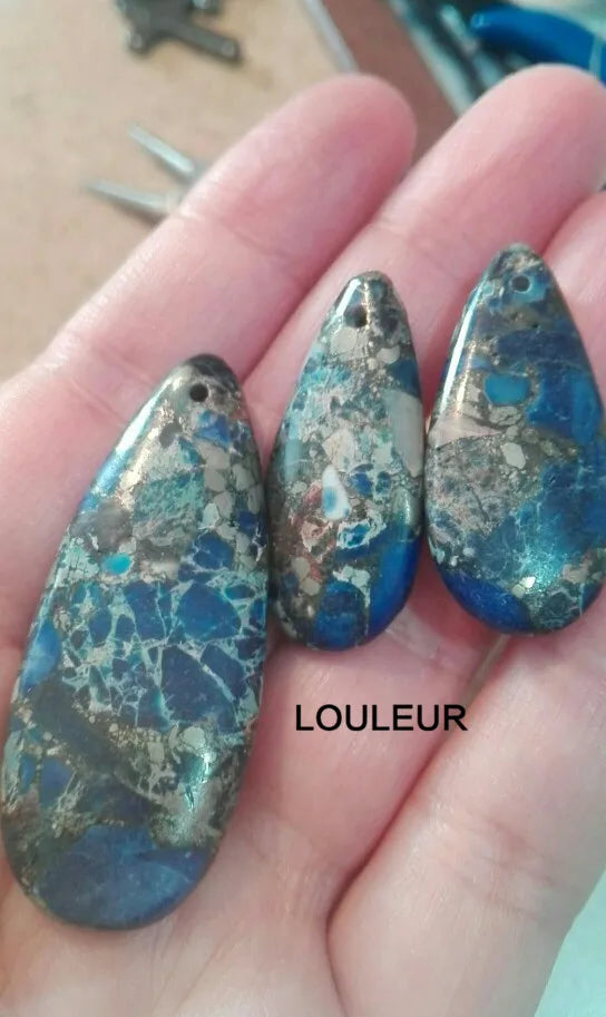 10 Colors Imperial Natural Stone Earrings Big Waterdrop Charms For Women Necklace Pendants Handmade Diy Jewelry Making DIY Jewel