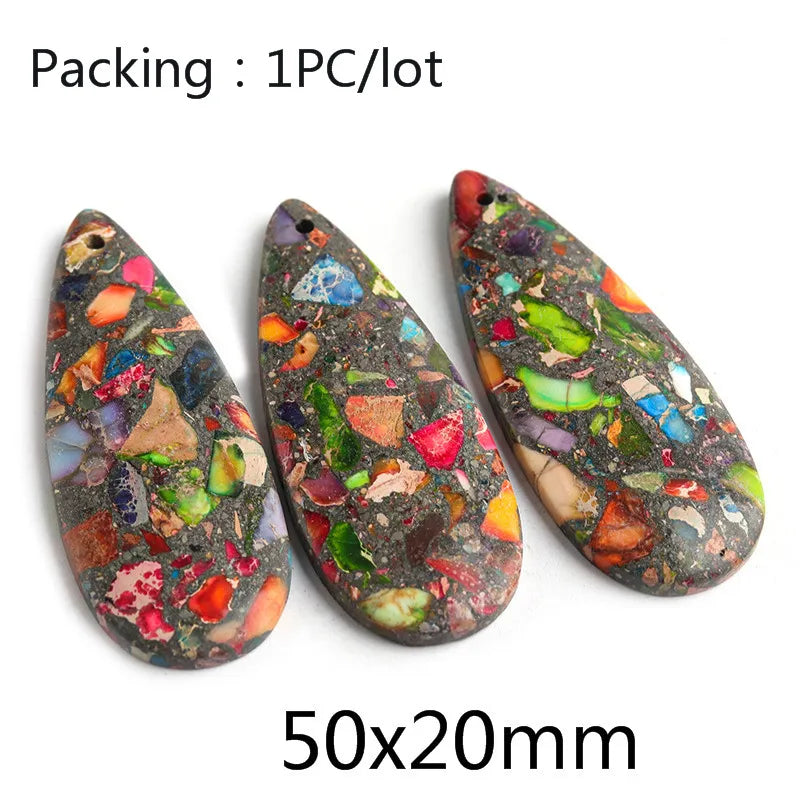 10 Colors Imperial Natural Stone Earrings Big Waterdrop Charms For Women Necklace Pendants Handmade Diy Jewelry Making DIY Jewel