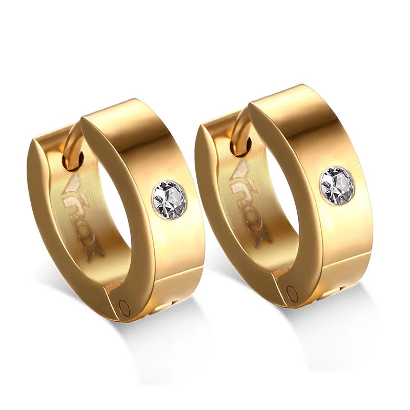 VNOX Cute Hoop Earrings for Men Punk Stainless Steel Huggie Small Earrings 4 Color