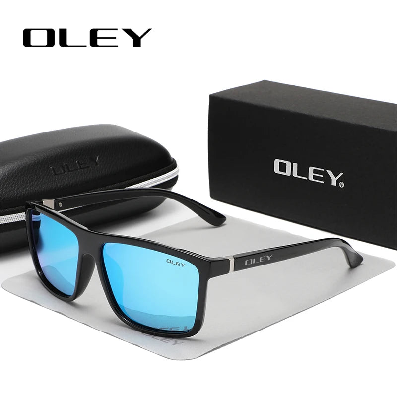 OLEY-Polarized Sunglasses for Men, Retro Square Sun Glasses, Unisex Driving Goggles, Brand Designer, Y6625