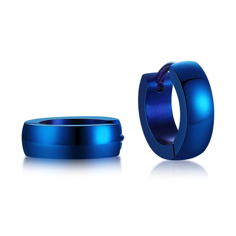 VNOX Cute Hoop Earrings for Men Punk Stainless Steel Huggie Small Earrings 4 Color