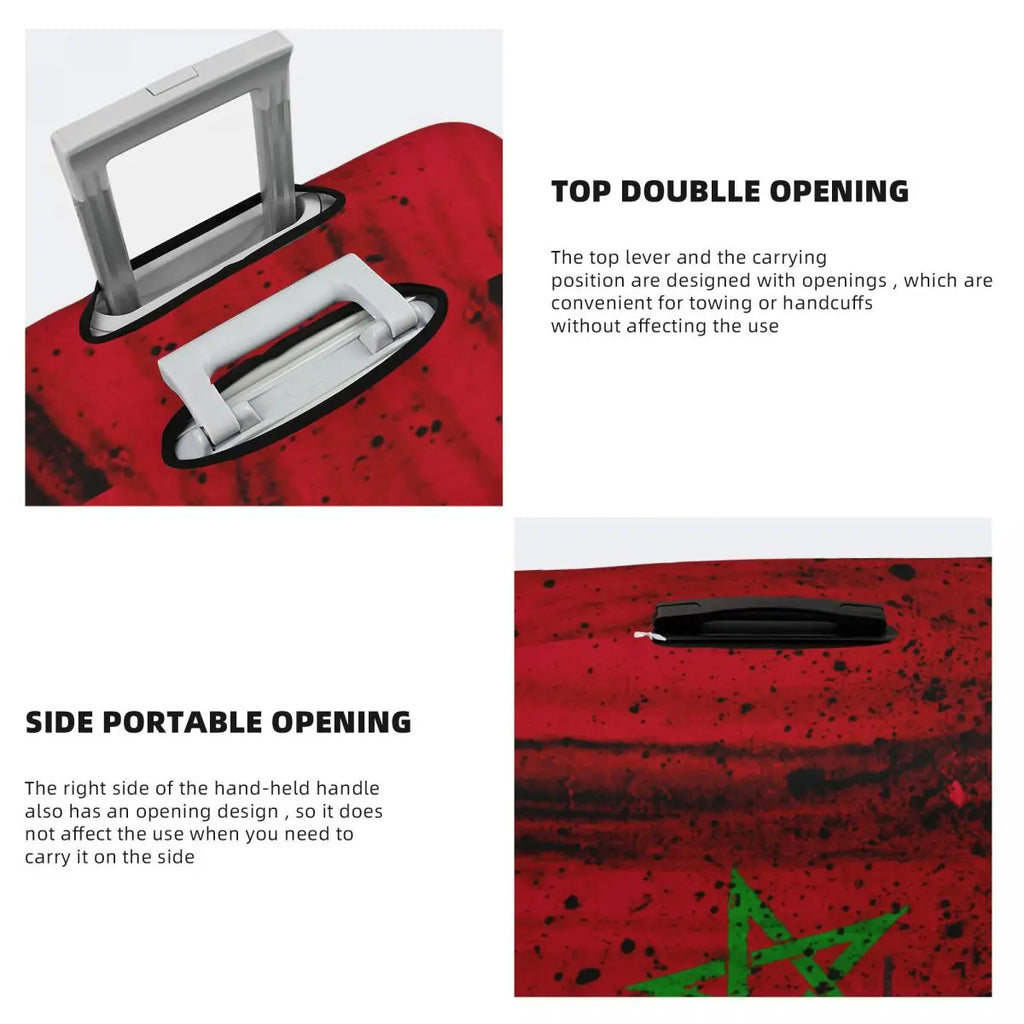 Custom Moroccan Proud Morocco Flag Suitcase Cover Elastic Travel Luggage Covers for 18-32 inch