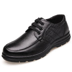 Genuine Leather Shoes Men Flat Fashion Men's Casual Brogues Shoes Brand Male Footwear Soft Comfortable Black ZH740
