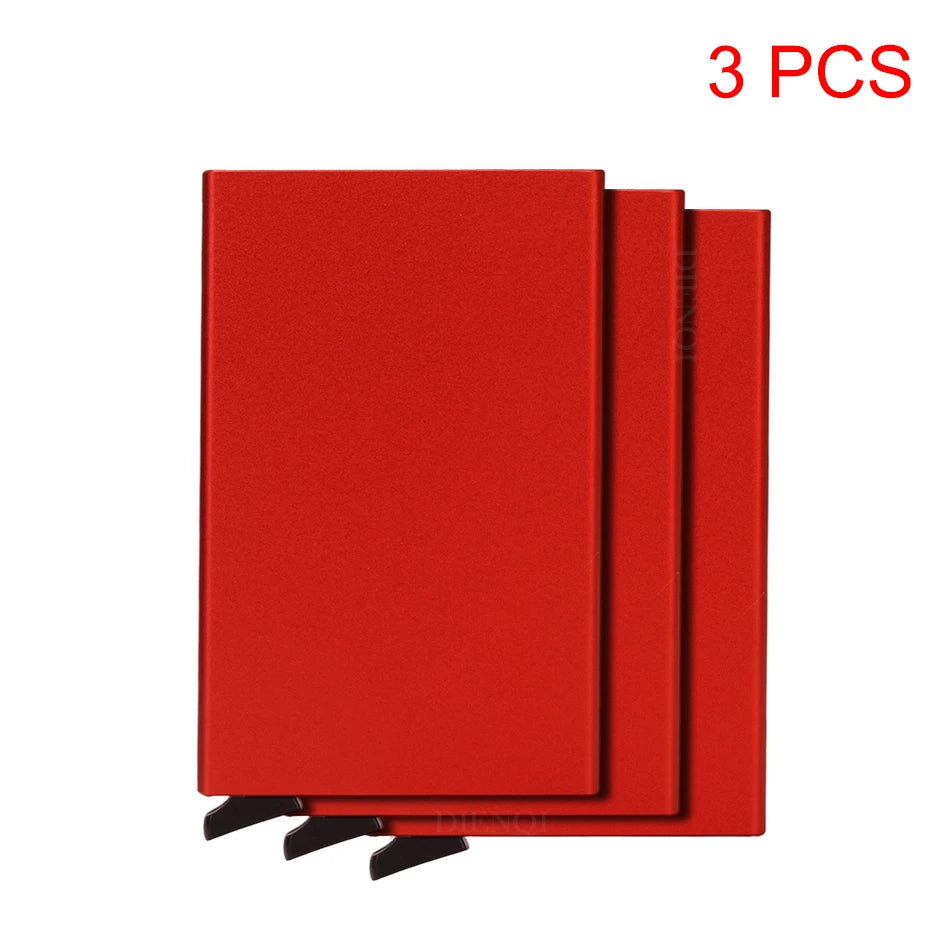 Rfid Smart Wallet Card Holder Metal Thin Slim Men Women Wallets Pop Up Minimalist Wallet Small Black Purse Vallet Walets for Men