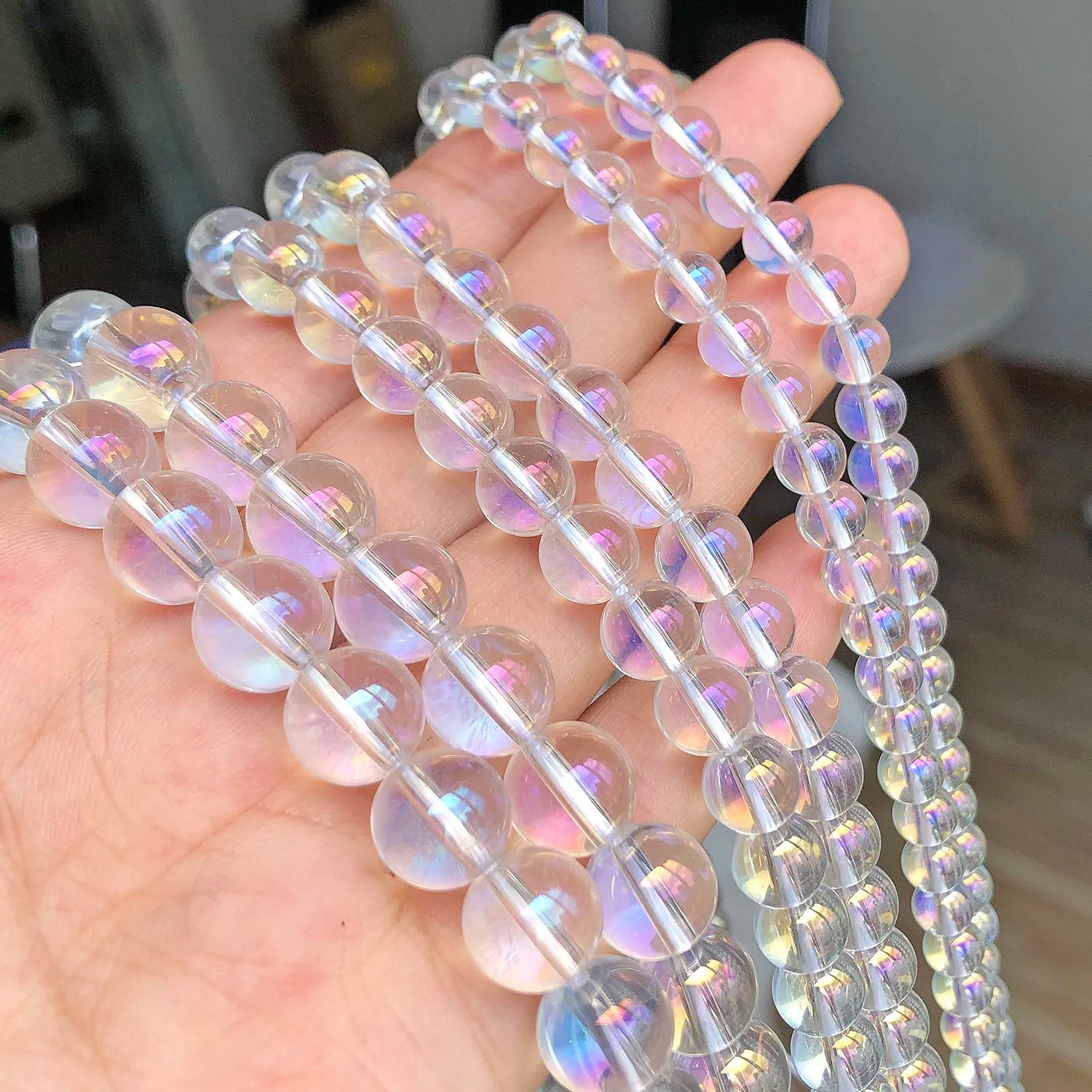 wholesale Natural Stone Beads Clear Quartz Round Loose Beads For Jewelry Making 15.5inch/strand Pick Size 4/6/8/10/12mm -F00102