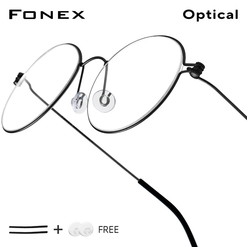 FONEX B Titanium Glasses Frame Women Brand Design Eyeglasses Men Korean Denmark Ultralight-Weight Morten Screwless Eyewear 7510