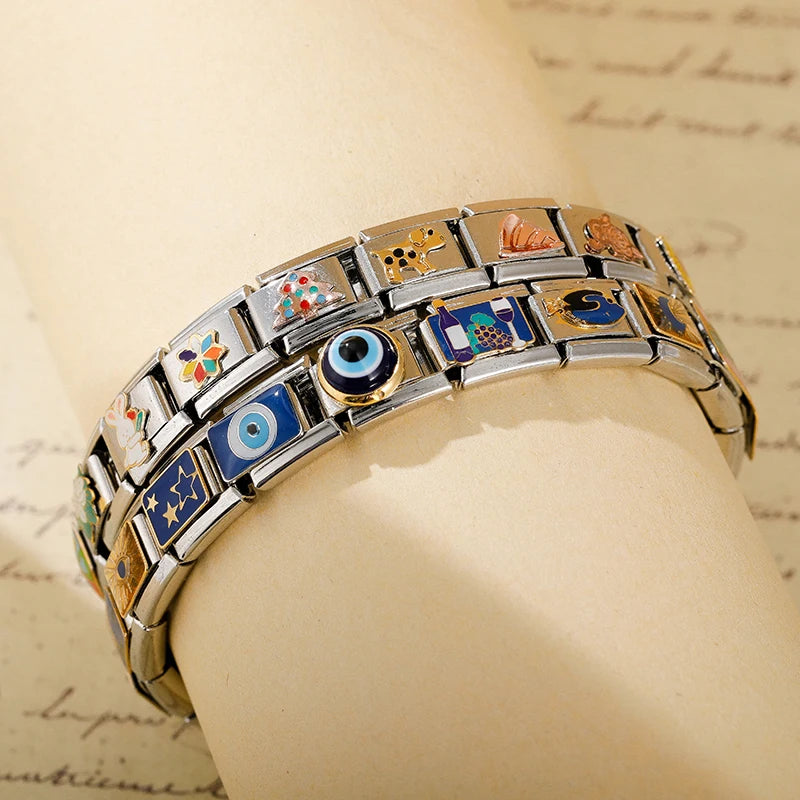 Hapiship Original Daisy Horse Love Butterfly Mom Dog Motorcycle Elephant Charm Fit Bracelet Stainless Steel Jewelry Making DJ003