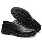 Genuine Leather Shoes Men Flat Fashion Men's Casual Brogues Shoes Brand Male Footwear Soft Comfortable Black ZH740