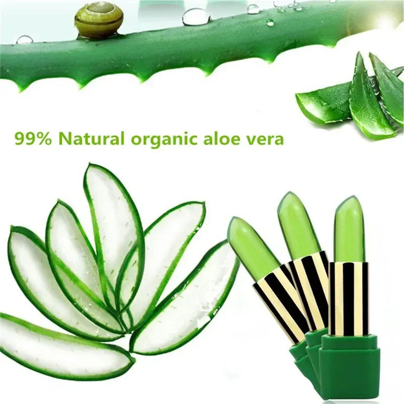 New Batom 99% ALOE VERA Natural Temperature Change Color Jelly Lipstick Long Lasting Moistourizing Nutritious Lip Balm Makeup