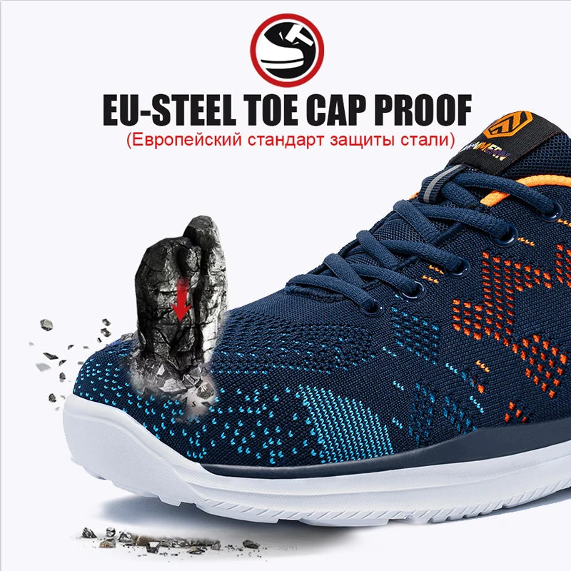 LARNMERN Safety Shoes for Work Men Steel Toe Construction Sneakers Boots Puncture Proof  Anti-slip Women Shoes