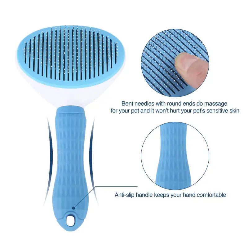 Pet Dog Grooming Hair Remover Brush Self Cleaning Pet Cat Hair Removal Slicker Dematting Comb Brush Grooming Accessories tool