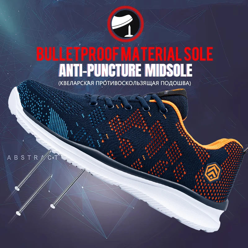 LARNMERN Safety Shoes for Work Men Steel Toe Construction Sneakers Boots Puncture Proof  Anti-slip Women Shoes