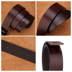 BISON DENIM Genuine Leather Belt For Men Gift Designer Jeans Belts Men's High Quality Cowskin Personality Buckle Vintage N71223