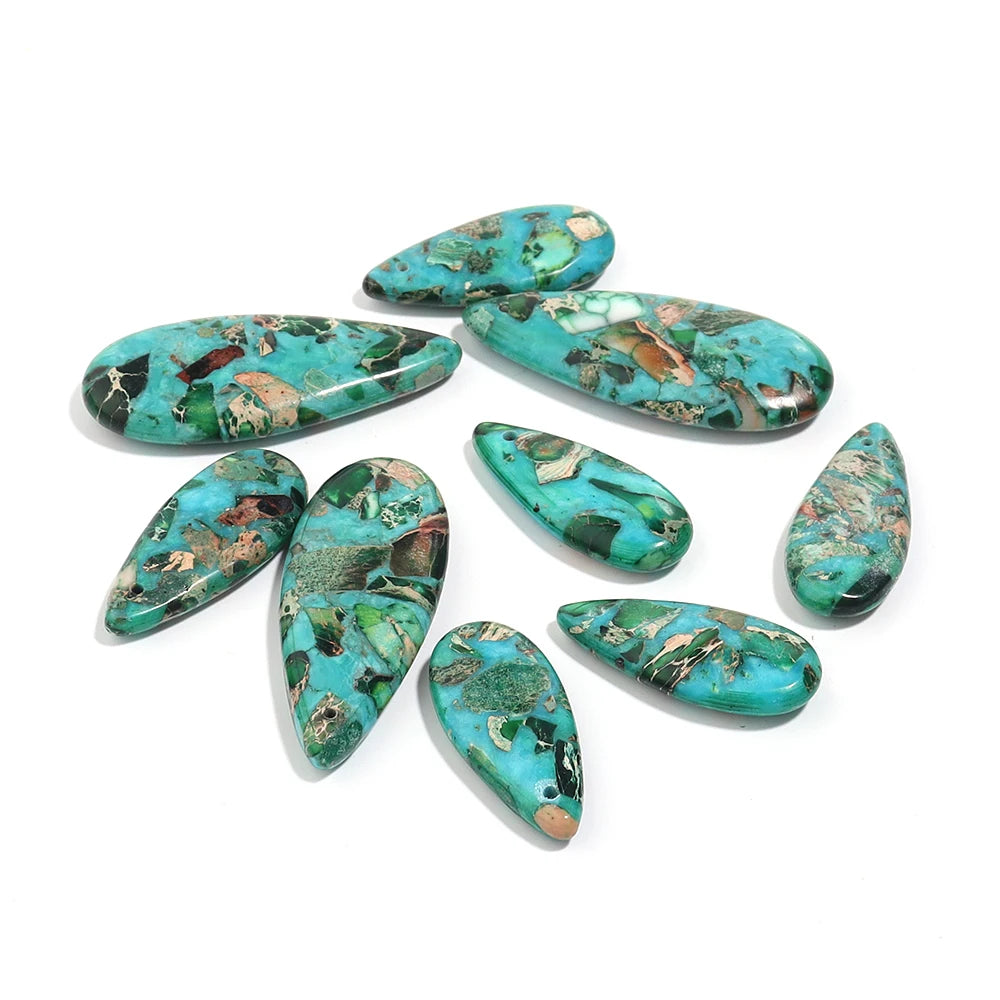 10 Colors Imperial Natural Stone Earrings Big Waterdrop Charms For Women Necklace Pendants Handmade Diy Jewelry Making DIY Jewel