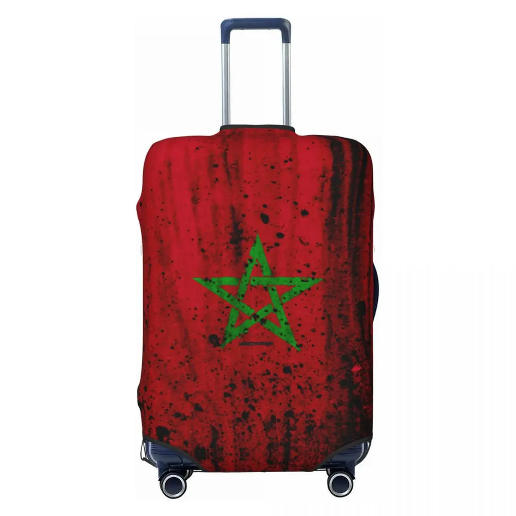 Custom Moroccan Proud Morocco Flag Suitcase Cover Elastic Travel Luggage Covers for 18-32 inch