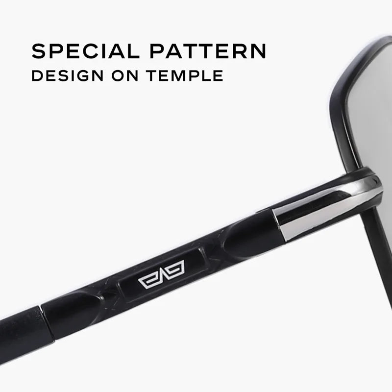 CAPONI Photochromic Men's Sunglasses Polarized Classic Brand Design Anti Ray Shades Driving Square Sun Glasses Men UV400 BS8724